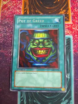 Yu-Gi-Oh! Pot of Greed MRL-E129 Rare 1st Edition Lightly Played - Image 1
