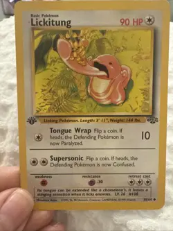 Pokemon Lickitung Card 38/64 Jungle Set Trading Card Game 1st Edition 1999 - Image 1
