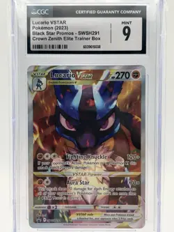 Lucario VSTAR Pokemon Card CGC Mint 9 Black Star Promos SWSH291 - Image 2