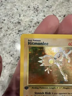 Hitmonlee 7/62 Fossil 1st Edition LP Holo Rare Vintage 1999 WOTC Pokemon Card - Image 2