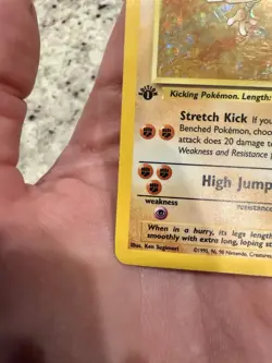 Hitmonlee 7/62 Fossil 1st Edition LP Holo Rare Vintage 1999 WOTC Pokemon Card - Image 5
