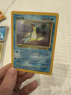 Vintage 1999 Lapras Pokemon Card Holo Rare Fossil Set 10/62 - Image 3