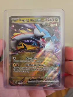 Pokemon TCG Raging Bolt EX-123/162-SV05: Temporal Forces Double Rare Card, NM - Image 1