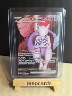 Pokemon Team Rockets Mewtwo EX Holo Card 213/182 Destined Rivals Series - Image 1
