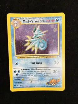 Pokemon TCG Misty's Seadra Prerelease Holo Card 9/132 Promo - Image 1