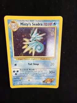 Pokemon TCG Misty's Seadra Prerelease Holo Card 9/132 Promo - Image 2