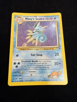 Pokemon TCG Misty's Seadra Prerelease Holo Card 9/132 Promo - Image 3