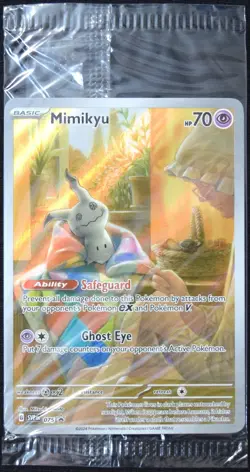 Pokemon TCG Mimikyu SVP 075 2024 Paldean Fates ETB Sealed Black Star Promo Card - Image 1
