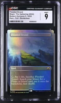 FLOODED STRAND Modern Horizons 3 Borderless Foil Rare CGC 9 MTG [Nostalgium] - Image 1