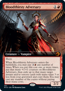 Mint/Near-Mint, English - 1 x MTG Bloodthirsty Adversary - Foil - Extended Art I - Image 1