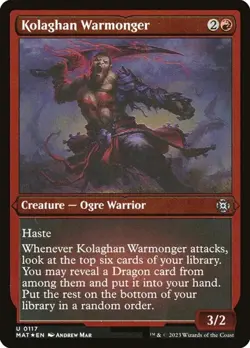 Kolaghan Warmonger - Foil Etched MAT NM MTG - Image 1