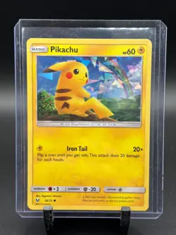 Pokemon TCG Pikachu 28/73 Shining Legends Holo NM - Image 1