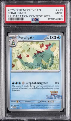 2025 POKEMON SVP EN-SV BLACK STAR PROMO #213 FERALIGATR PSA 9 - Image 1