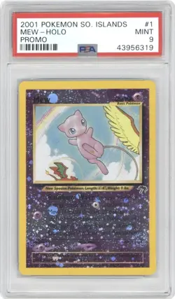 2001 POKEMON SOUTHERN ISLANDS PROMO #1 MEW-HOLO PSA 9 TWO SWIRLS - Image 3