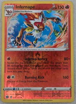 Pokemon - Infernape - 026/172 - Brilliant Stars - Reverse Holo Rare - NM - Image 1