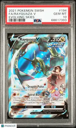 2021 Pokemon Sword & Shield Evolving Skies Rayquaza V PSA 10 194/203 - Image 1