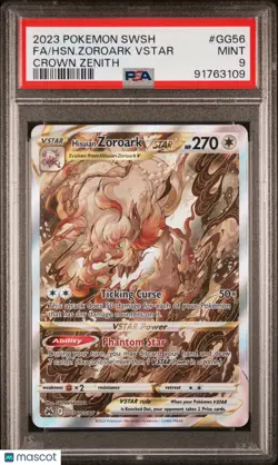 2023 Pokemon Sword And Shield Crown Zenith HSN. Zoroark VSTAR #GG56 Fa PSA 9 - Image 1