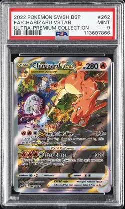 2022 POKEMON SWSH BLACK STAR PROMO #262 FULL ART/CHARIZARD VSTAR PSA 9 - Image 1