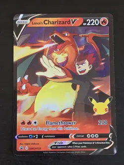 Lance's Charizard V SWSH133 - Celebrations - Promo Regular Size - Pokemon - Image 1