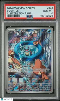 2024 Pokemon SCR EN-Stellar Crown Squirtle Illustration Rare PSA 10 148/142 - Image 1