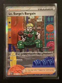 Lt. Surge's Bargain 185/132 - SIR - Mega Evolution Base Set - Pokemon TCG 2 - Image 1
