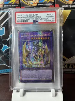 Yugioh- Dark Magician The Knight Of Dragon Magic BLMR Quarter Century PSA 10 - Image 1