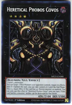 Heretical Phobos Covos MP25-EN088 Yugioh TCG Prismatic Secret Rare NM - Image 1