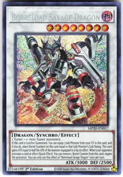 Borreload Savage Dragon MP20-EN017 Yugioh TCG Prismatic Secret Rare LP - Image 1