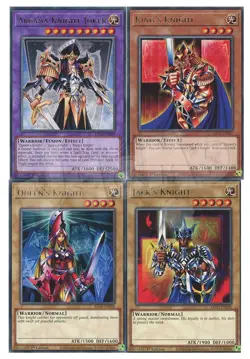 Yugioh - Arcana Knight Joker Fusion Set Jack Queen King NM - Plus Free Holo Card - Image 1