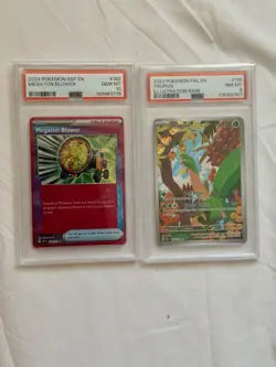 RARE GRADED POKEMON CARD LOT 2024 MEGATON BLOWER 2023 TROPIUS ILLUSTRATION RARE - Image 1