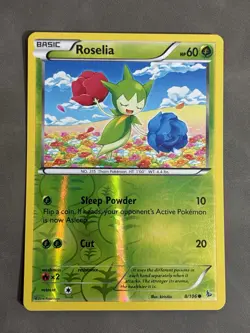 Roselia 8/106 2014 XY Flashfire Set Pokemon Card Reverse Holo Rare - Nm/Vlp - Image 1