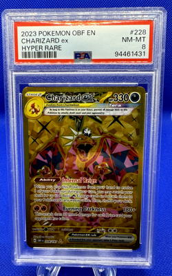 PSA 8 Charizard ex Obsidian Flames 228/197 Holo Hyper Rare Pokemon TCG Card - Image 1