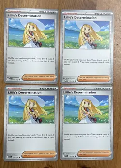 4x Lillie's Determination 119/132 Pokemon TCG: Mega Evolutions Card Playset - Image 1