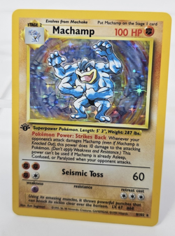 1999 Pokemon TCG Machamp Base Set Holo Rare Card 8/102 1st Edition - Image 1