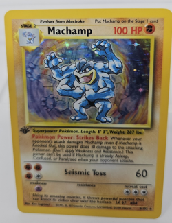 1999 Pokemon TCG Machamp Base Set Holo Rare Card 8/102 1st Edition - Image 2