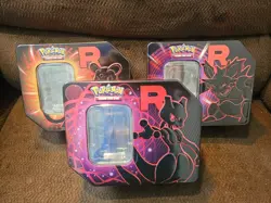 Pokemon Team Rocket Tin Set Mewtwo, Persian, and Nidoking EMPTY NO CARDS - Image 1