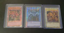 EGYPTIAN GOD CARDS OBELISK SLIFER RA LC01 Quarter Century Secret Rare Yugioh TCG - Image 1