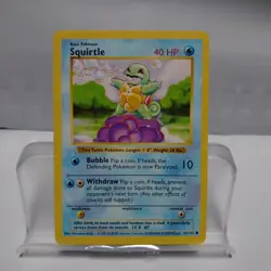 Squirtle 63/102 Base Set Shadowless Vintage 1999 WOTC Pokemon Card LP Unlimited - Image 1