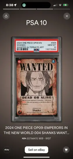 PSA 10 One Piece OP09-Wanted Card sequential set Emperors In The New World Eng. - Image 4