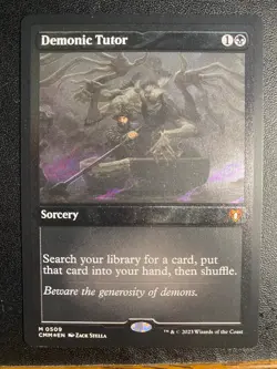 Demonic Tutor (Foil Etched) Commander Masters Foil NM - Image 1