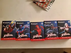 Magic The Gathering Spider-Man Deck SDCC 2025 Hasbro Complete Set 5 & Newspaper - Image 1