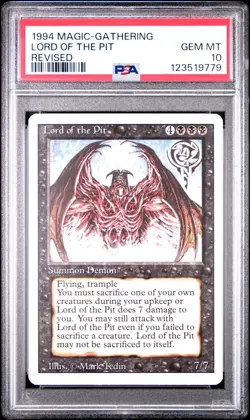 1994 MTG Magic LORD OF THE PIT, Revised Edition, PSA 10 Gem Mint! LOW POP (19) - Image 1