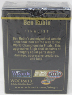 MTG Seattle August 1998 Ben Rubin World Championship Deck Sealed - Image 2