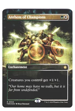 Anthem of Champions FOIL (Borderless) R Foundations 344 NM MTG Magic - Image 1