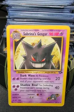 Pokemon TCG Sabrina's Gengar Gym Challenge 29/132 Non-Holo Rare HEAVY PLAYED - Image 1
