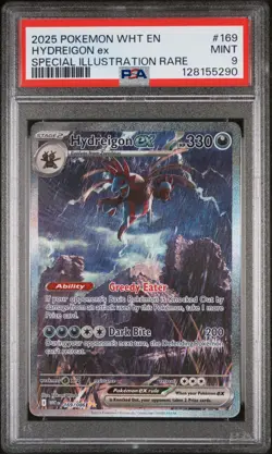 HYDREIGON EX #169 SPECIAL ILLUSTRATION RARE 2025 POKEMON SV WHITE FLARE EN PSA 9 - Image 1