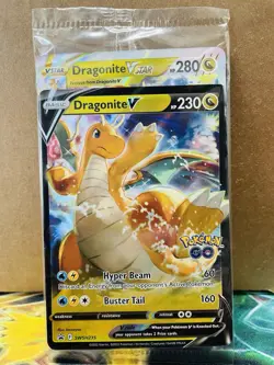 SEALED Dragonite V SWSH235 & VSTAR SWSH236 Pokemon GO Holo Black Star Promo - Image 1