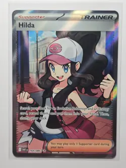 Pokemon TCG Hilda 164/086 Full Art Ultra Rare White Flare Holo NM - Image 1