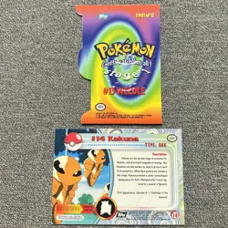 Topps Pokemon Series 1 Weedle EV01 of 12 Die Cut Blue logo and Kakuna 14 Black - Image 2
