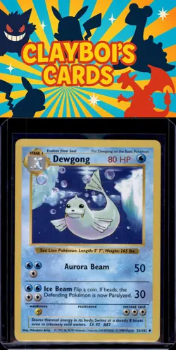 Dewgong Base Set (Shadowless) Pokemon 025/102 Uncommon Lightly played - Image 1